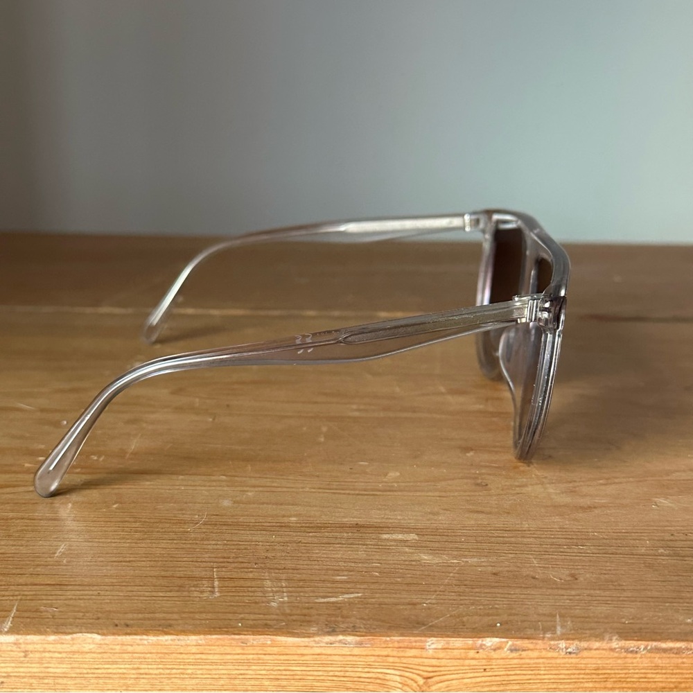 Celine CL40006F Oversized Aviator Sunglasses Clear Frame Brown Gradient Lens - Picture 6 of 7